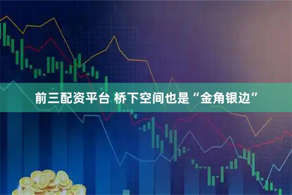 前三配资平台 桥下空间也是“金角银边”