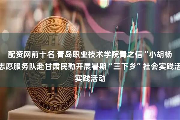配资网前十名 青岛职业技术学院青之信“小胡杨”志愿服务队赴甘肃民勤开展暑期“三下乡”社会实践活动